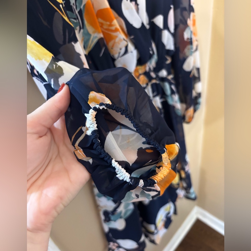 Nine West floral faux wrap dress size 10 - Picture 4 of 14